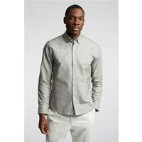 Limehaus Khaki Green Mens Oxford Regular Fit Shirt, Long Sleeve
