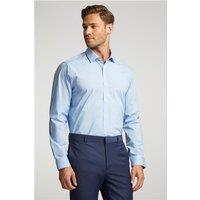Limehaus Blue Mens Regular Fit Poplin Shirt, Long Sleeve