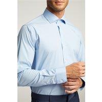 Limehaus Blue Mens Regular Fit Poplin Shirt, Long Sleeve