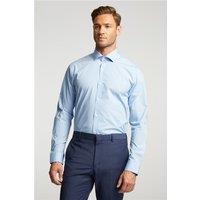 Limehaus Blue Mens Regular Fit Poplin Shirt, Long Sleeve