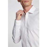 Limehaus White Mens Shirt, Long Sleeve, Tailored Fit, Stretch Fabric