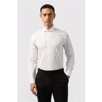 Limehaus White Mens Slim Fit Shirt, Long Sleeve, Double Cuff