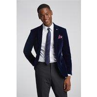 Marc Darcy Slim Fit Hudson Navy Blue Velvet Men's Tuxedo Suit Jacket by Suit Direct