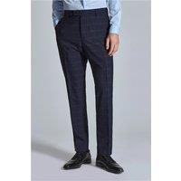 Ted Baker Textured Check Men's Slim Fit Trousers. Navy by Suit Direct