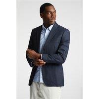 Alexandre Navy Blue Hopsack Wool Mens Tailored Fit Casual Formal Blazer