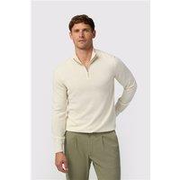 Melka Ecru Zip Neck Jumper Beige