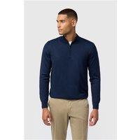 Melka Navy Blue Zip Neck Knit Jumper Navy Blue