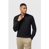 Melka Black Zip Neck Knit Jumper Black