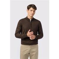 Melka Chocolate Zip Neck Jumper Chocolate