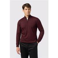 Melka Burgundy Zip Neck Jumper Red