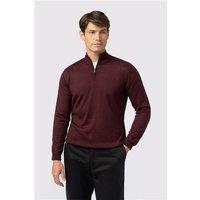 Melka Burgundy Zip Neck Jumper Red