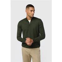 Melka Olive Zip Neck Jumper Olive