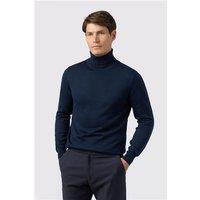 Melka Navy Blue Merino Knit Roll Neck Jumper Navy Blue
