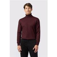 Melka Burgundy Merino Knit Roll Neck Jumper Red