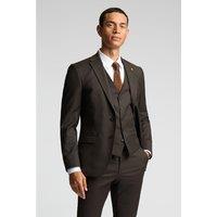 Farah Slim Fit Austin Chocolate Flannel Brown Men's Suit Jacket by Suit Direct