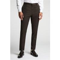 Farah Slim Fit Austin Chocolate Flannel Men's Suit Trousers, Brown