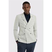 Farah Slim Fit Cool Grey Double Breasted Flannel Men's Suit Jacket by Suit Direct