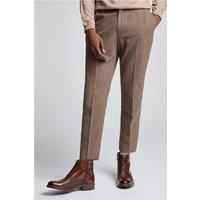 Farah Slim Fit Toffee Flannel Men's Suit Trousers. Brown by Suit Direct