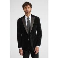 Limehaus Regular Fit Black Velvet Men's Tuxedo Suit Jacket by Suit Direct