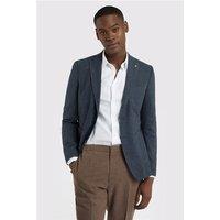 Farah Slim Fit Byers Airforce Blue Flannel Men's Suit Jacket