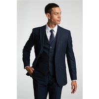 Alexandre Tailored Fit Navy Blue Flannel Men's Suit Jacket