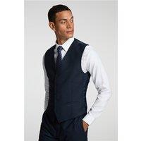 Alexandre Tailored Fit Navy Blue Flannel Waistcoat