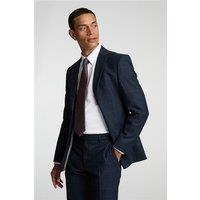 Alexandre Tailored Fit Navy Flannel Fawn Overcheck Men's Suit Jacket