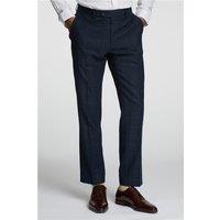 Alexandre Tailored Fit Navy Fawn Overcheck Men's Trousers, Grey