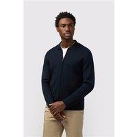 Melka Zip Through Cardigan Navy Blue