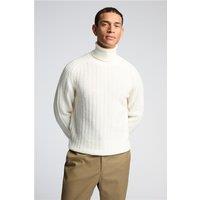Melka Chunky Knit Roll Neck Jumper Beige