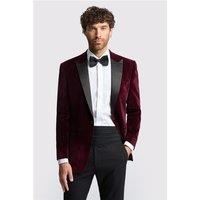Limehaus Regular Fit Burgundy Velvet Jacket