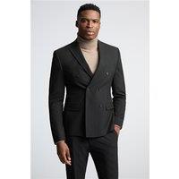 Limehaus Slim Fit Black Stretch Double Breasted Men's Suit Jacket