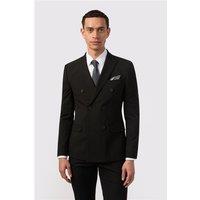 Limehaus Slim Fit Black Stretch Double Breasted Men's Suit Jacket