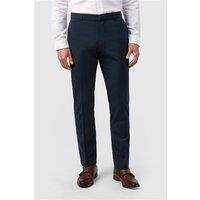 Limehaus Tailored Fit Navy Blue Stretch Men's Trousers