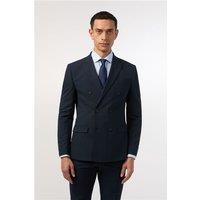 Limehaus Slim Fit Navy Blue Stretch Double Breasted Men's Suit Jacket