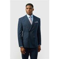 Limehaus Slim Fit Navy Blue Stretch Double Breasted Men's Suit Jacket