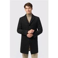 Melka Slim Fit Black Overcoat