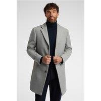 Melka Slim Fit Light Grey Coat by Suit Direct