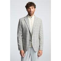 Melka Grey Subtle Check Mens Slim Fit Casual Formal Blazer