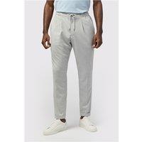 Melka Grey Drawstring Men's Trousers with Turn Up