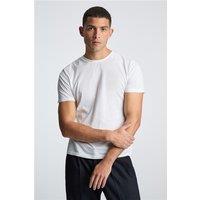 Melka Crew Neck Regular Fit T-Shirt - White, Egyptian Cotton by Suit Direct