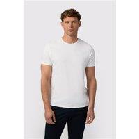 Melka White Crew Neck Regular Fit T-Shirt, Egyptian Cotton