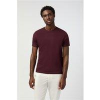 Melka Burgundy Crew Neck Regular Fit T-Shirt, Egyptian Cotton, Red