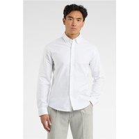 Melka White Mens Oxford Regular Fit Shirt, Long Sleeve