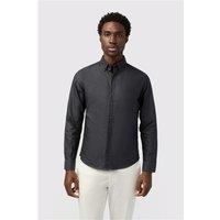 Melka Grey Mens Oxford Regular Fit Shirt, Long Sleeve