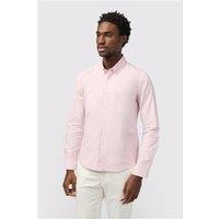 Melka Pink Mens Oxford Regular Fit Shirt, Long Sleeve
