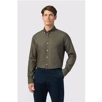 Melka Olive Mens Oxford Regular Fit Shirt, Long Sleeve