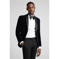 Antique Rogue Slim Fit Navy Blue Velvet Tuxedo Jacket