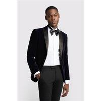Antique Rogue Slim Fit Navy Blue Velvet Tuxedo Jacket