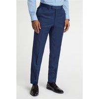 Racing Green Regular Fit Blue Wool Stretch Men's Trousers